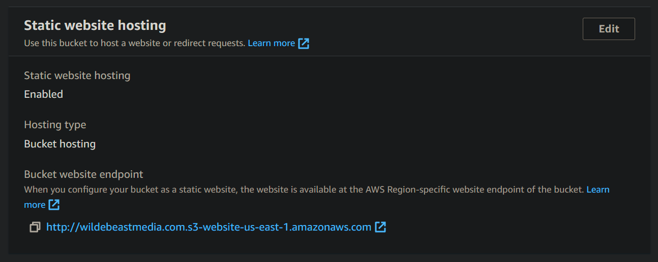 Image S3 Static Hosting
