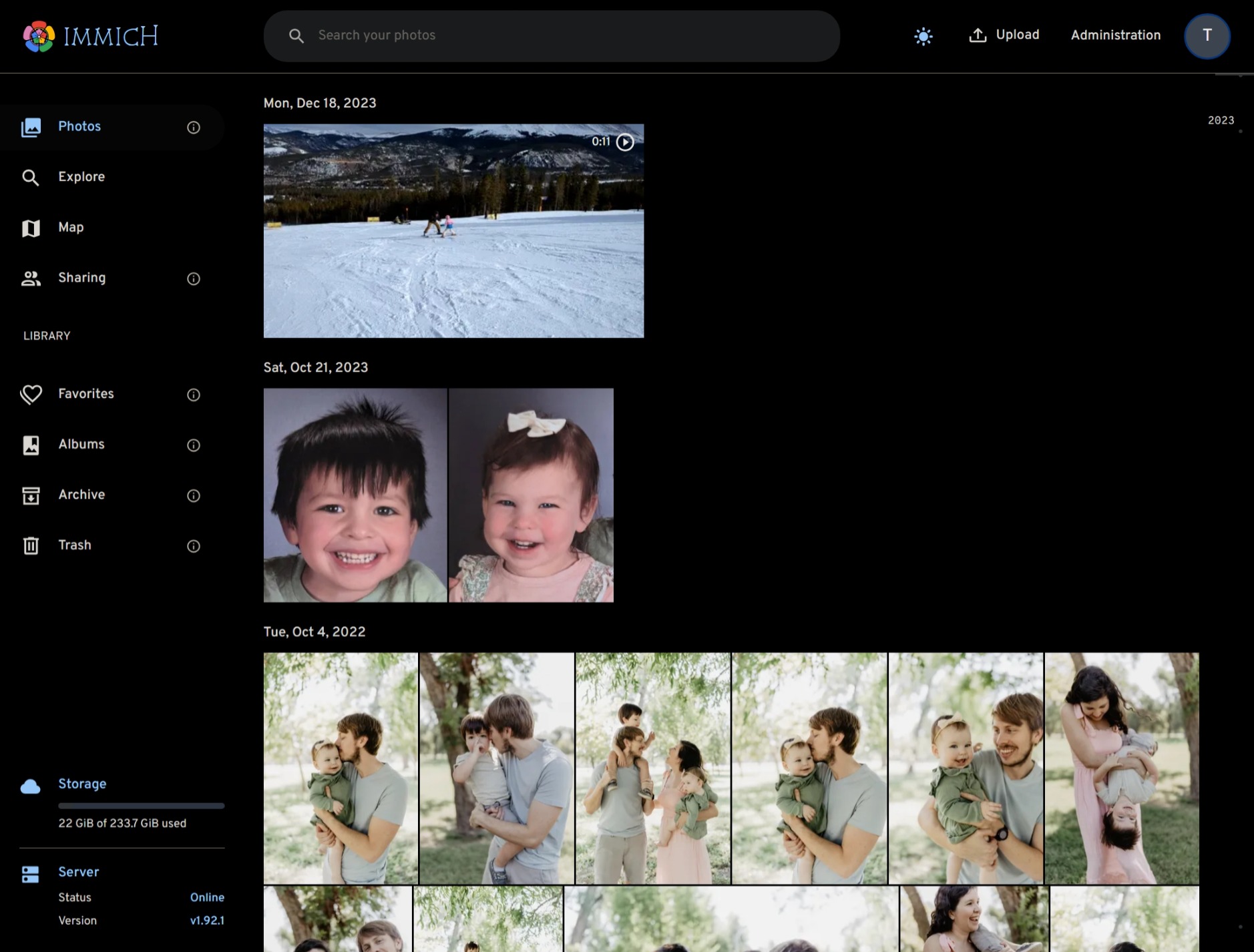 Immich in Docker Desktop