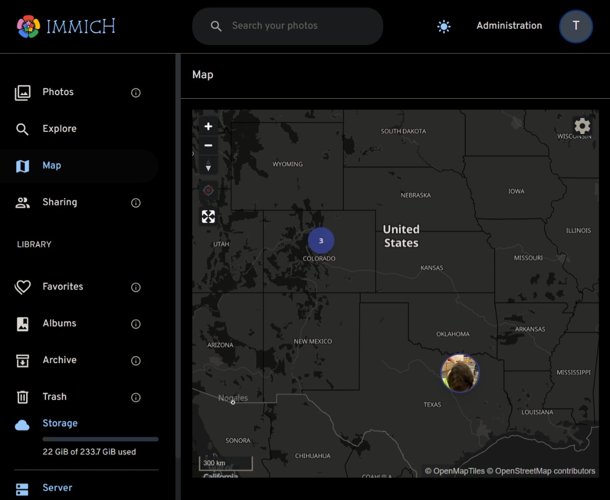 Geo location in Immich