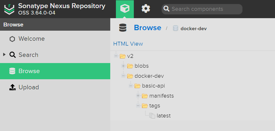 Nexus Docker Browse